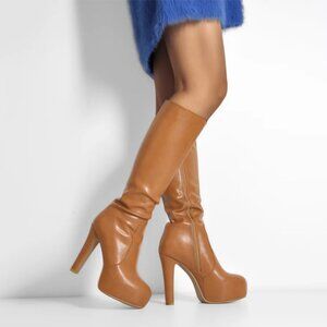 Elegant Brown Over the Knee Boots